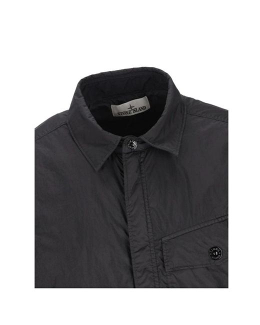 Stone Island Black Compass Patch Zip-Up Jacket for men