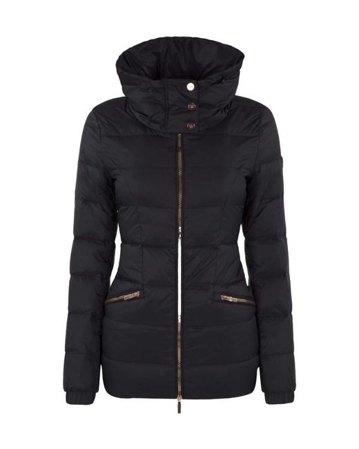 EA7 Blue Logo Hooded Down Jacket