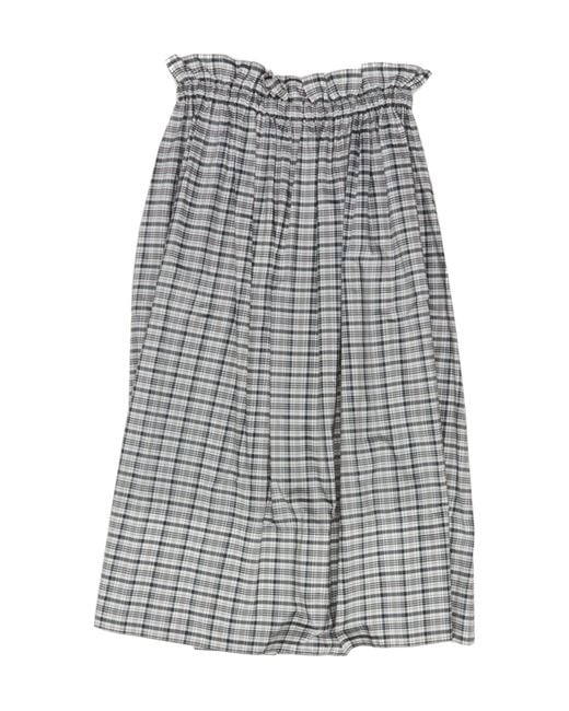 Jil Sander Gray Checked Ruched Skirt