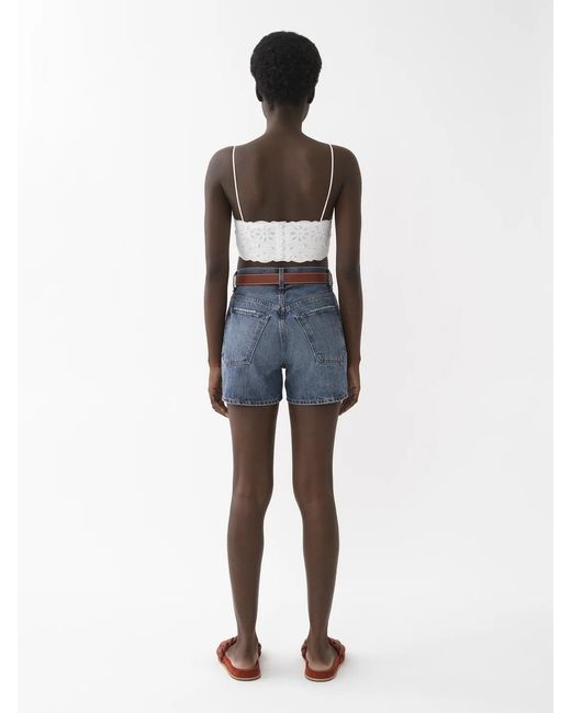 Chloé Blue Chloé High Waist Denim Shorts