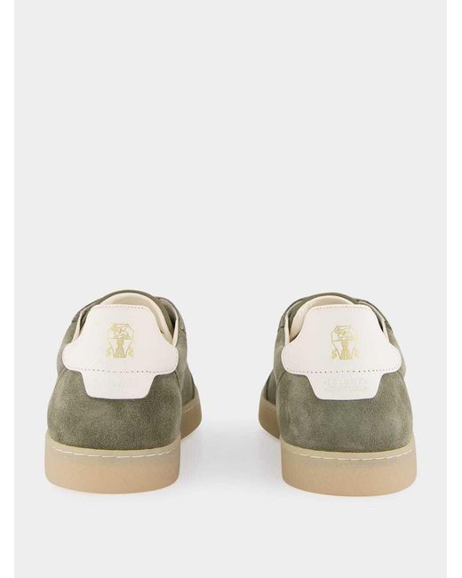 Brunello Cucinelli Green Low Top Lace-Up Sneakers for men