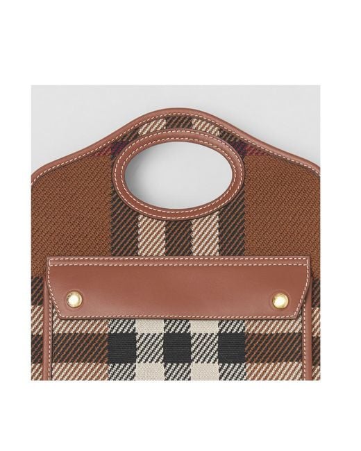 Burberry Brown Check Patterned Shoulder Bag