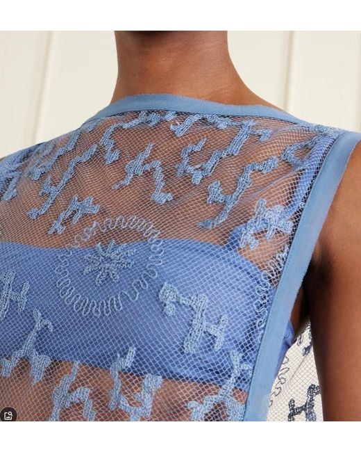 Sir Blue Embroidered Tulle Vest