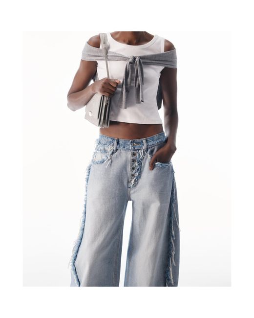 Alexander Wang Blue Mid-Rise Inverted Blow Up Jeans