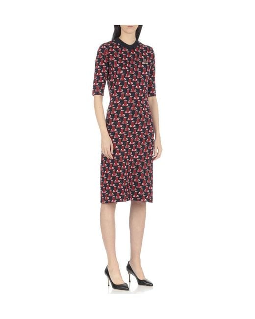 Lanvin Red Knitted Long Dress