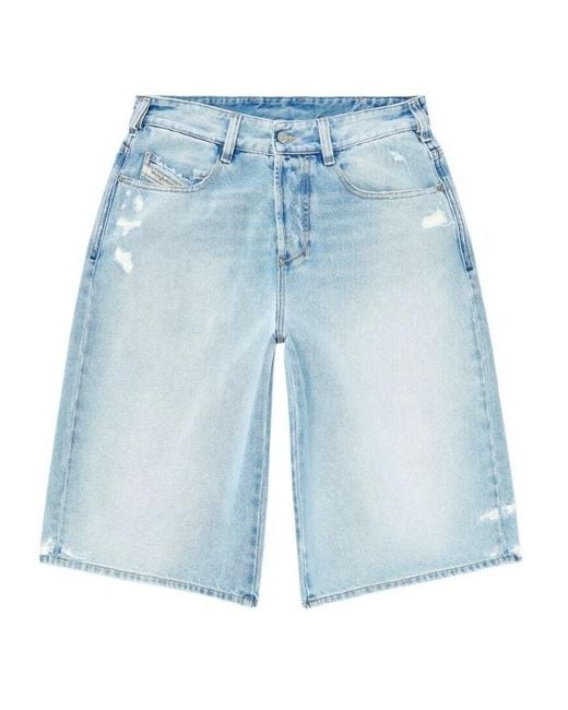 DIESEL Blue D-Enim-M Distressed Denim Shorts for men