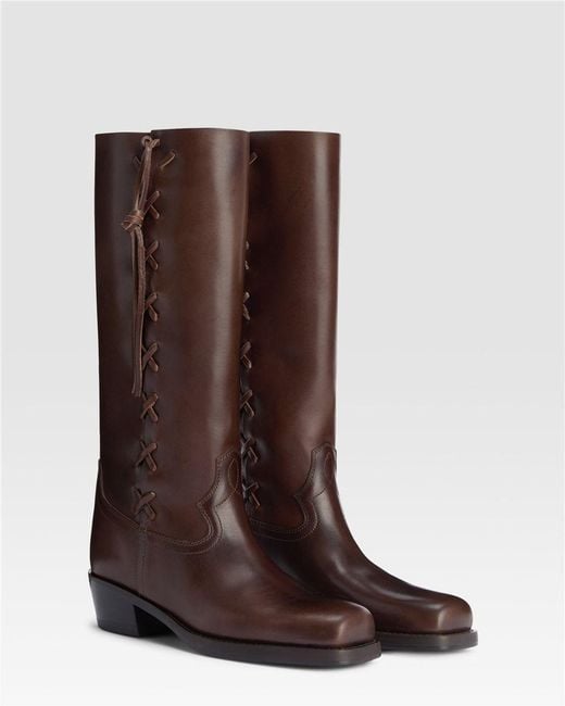 Paris Texas Brown Square-Toe Boots