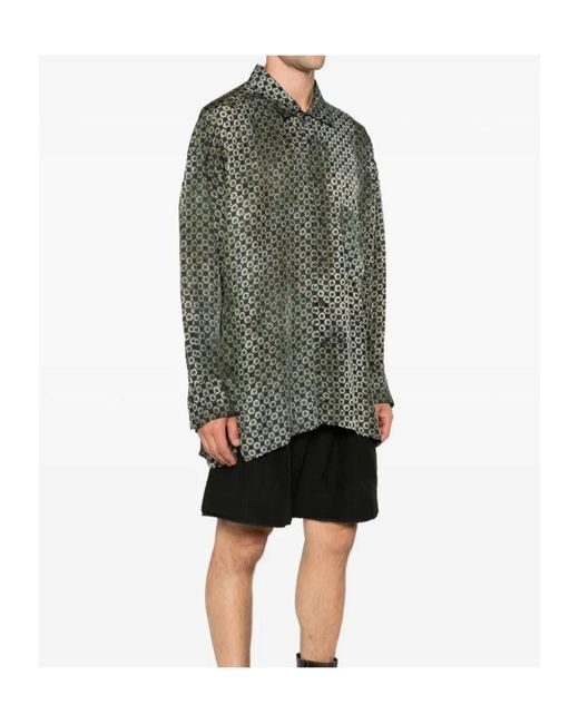 Ziggy Chen Gray Digital-Print Cocoon-Style Shirt for men