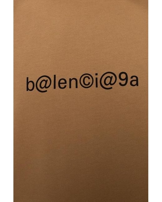 Balenciaga Natural Logo-Print Hoodie for men