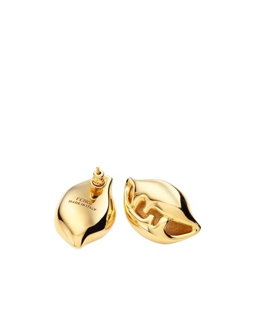 Fendi Metallic Forever Shell Shaped Earrings