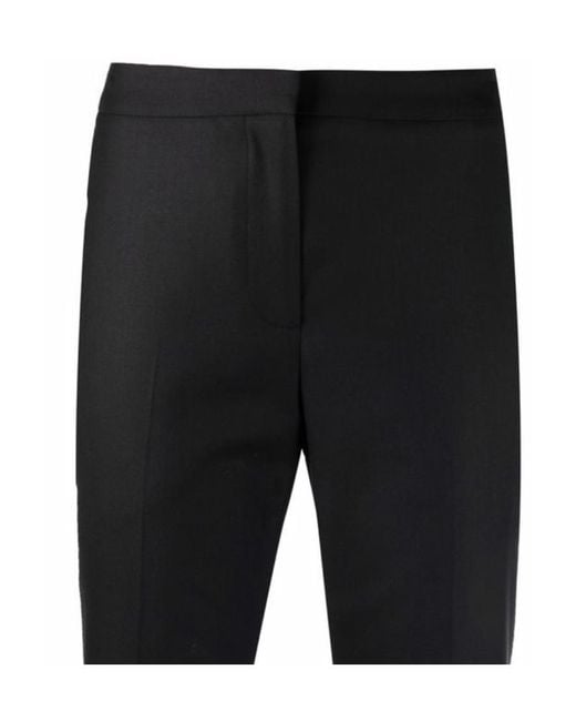 McQueen Black Cropped Straight Leg Trousers