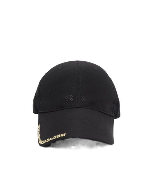 Balenciaga Black Logo Embroidered Mesh Baseball Cap for men