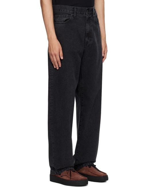Carhartt Blue Wip Logo Patch Wide Leg Jeans for men