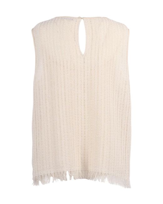 Peserico Natural Sleeveless Crewneck Top