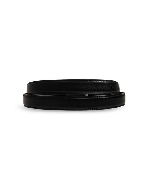 Saint Laurent White Logo Plaque Buckled Belt for men
