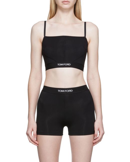 Tom Ford Black Logo Waistband Bra