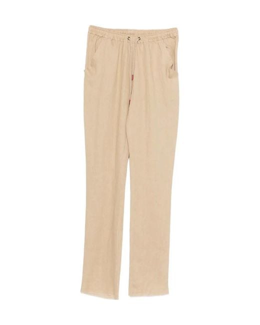 Kiton Natural Drawstring-Waist Trousers for men
