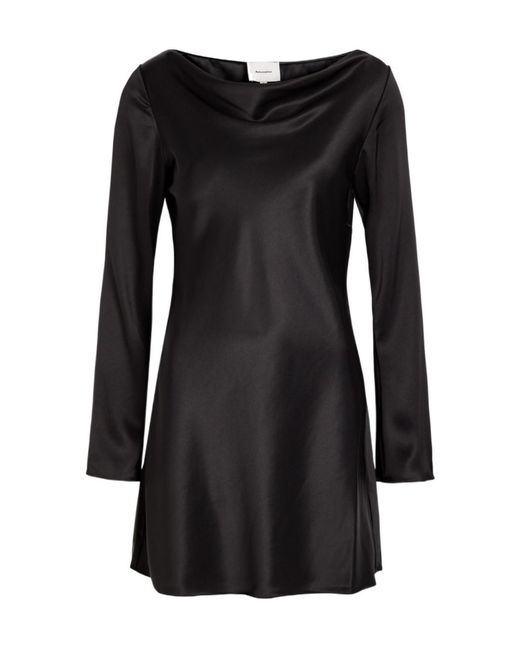 Reformation Black Satin Mini Dress