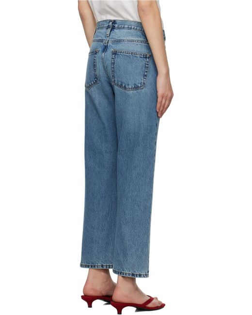 FRAME Blue Rigid Denim Mid Rise Straight Ankle Length