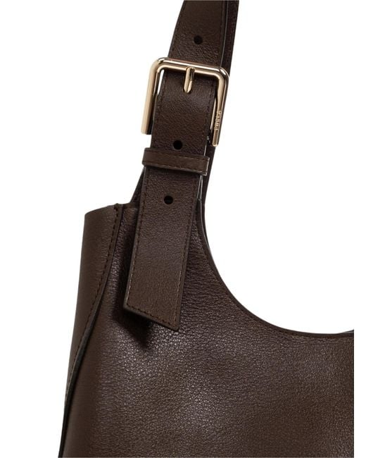 Furla Brown Buckle-Detail Leather Tote Bag