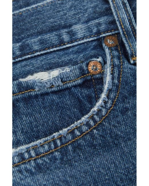 Agolde Blue High Waist Denim Shorts