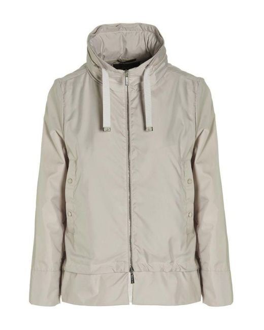 Moorer Gray Hooded Zip-Up Jacket