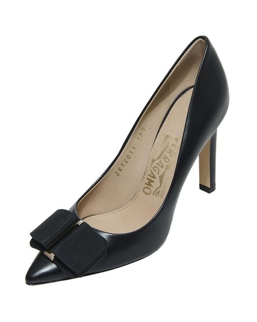 Ferragamo Black Bow High Heels