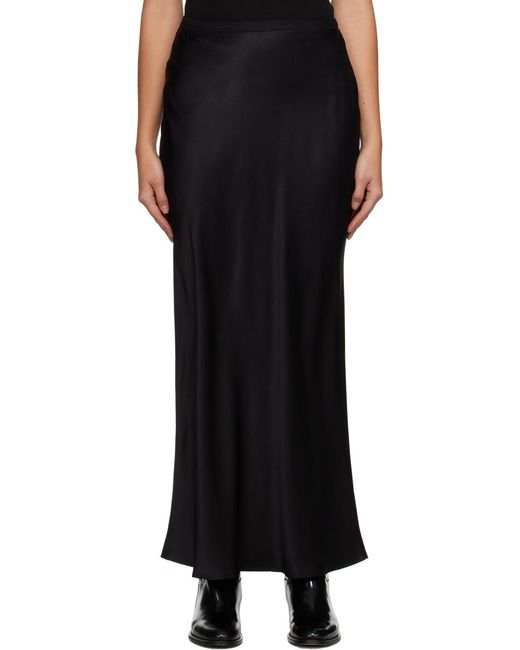 Anine Bing Black Bar Silk Maxi Skirt