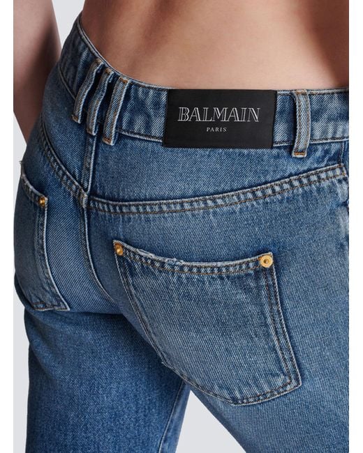 Balmain Blue Kick Flare Jeans