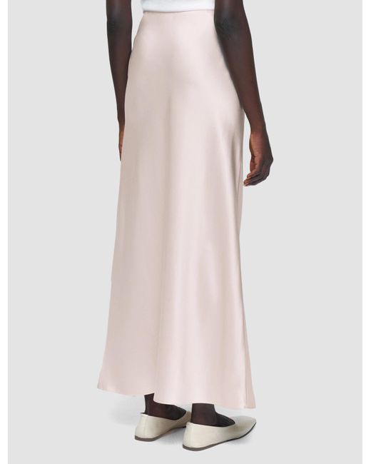 Joseph Pink Isaak Bias-Cut Silk Midi Skirt