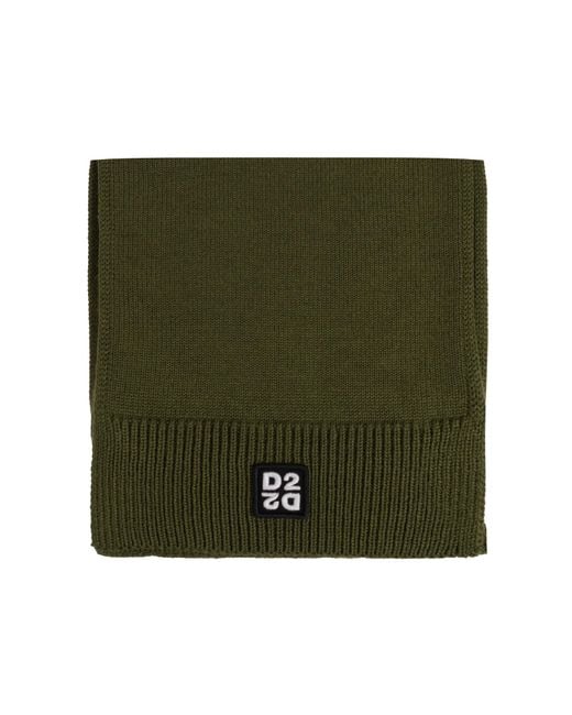 DSquared² Green Logo Hat And Scarf Set for men
