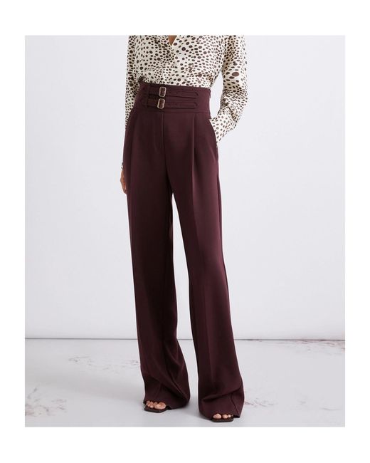 Marella Purple High-Waisted Cady Trousers