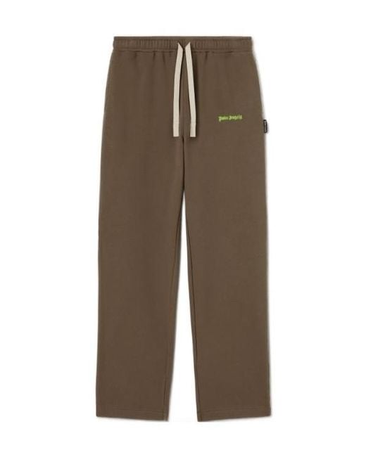 Palm Angels Green Logo-Embroidered Track Pants for men