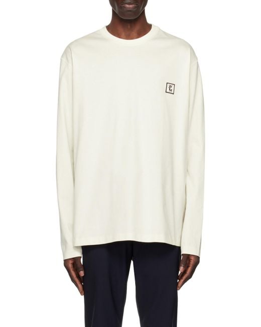 Wooyoungmi White Backlogo Long-Sleeved T-Shirt for men