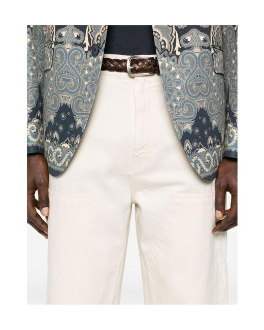 Alanui White Straight Leg Denim Pants for men