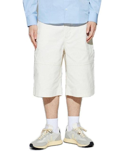 AMI White Ami Worker Bermuda Shorts for men