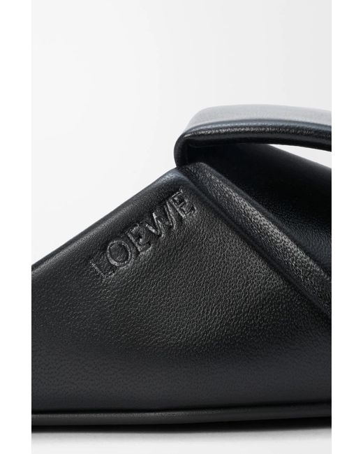 Loewe Black Origami Square-Toe Sandals