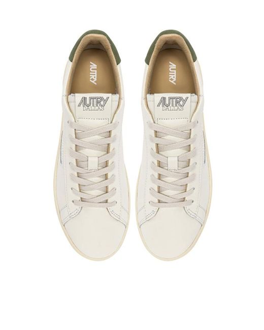 Autry White Dallas Lace-Up Sneakers for men