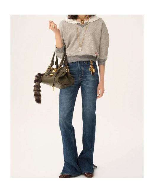Chloé Gray Chloé Collared Fleece Jumper