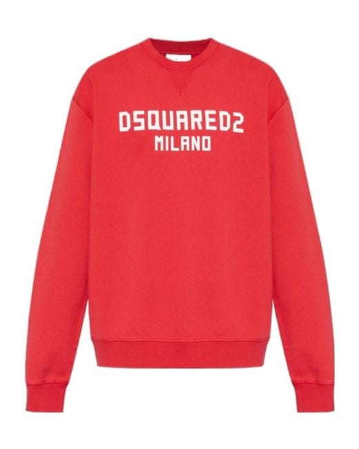 DSquared² Red Milano Cool Fit Crewneck Sweatshirt for men
