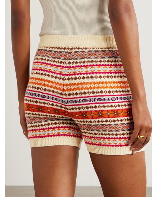 Bally Red Jacquard Knit Wool Shorts