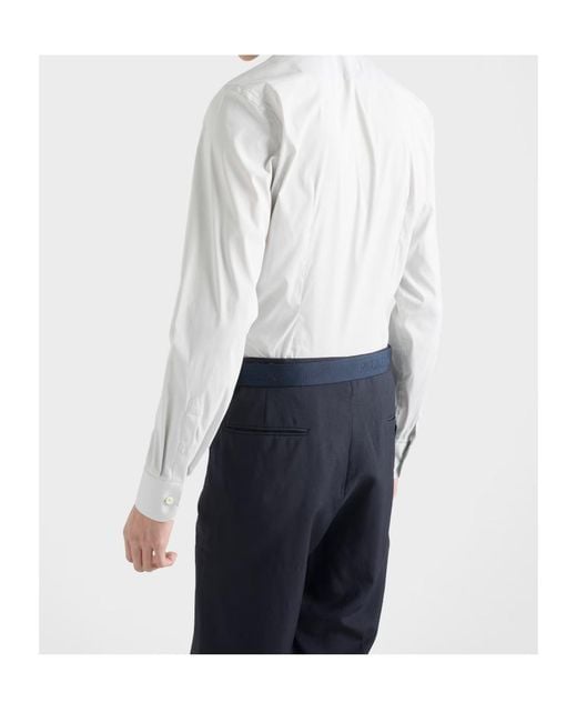 Prada White Stretch-Cotton Shirt for men