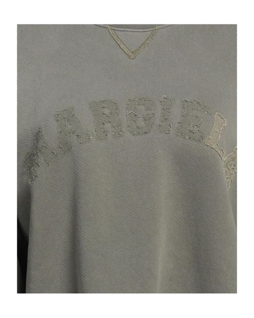 Maison Margiela Gray Solid Color Crew Neck Sweatshirt