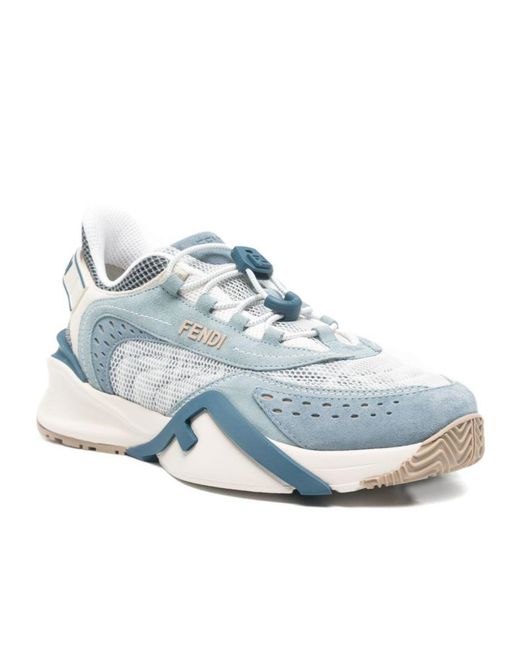 Fendi Blue Flow Low-Top Sneakers