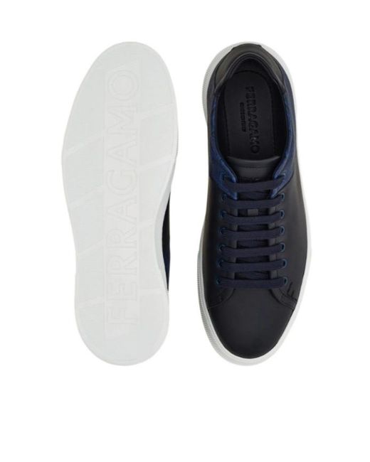 Ferragamo Blue Low Cut Sneaker for men