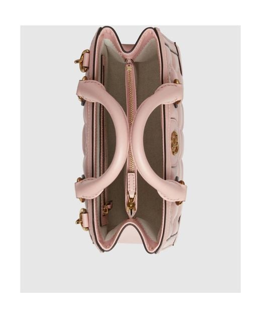 Gucci Pink Gg Logo-Embossed Mini Tote Bag