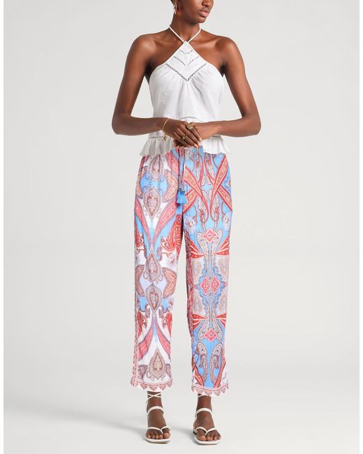 Farm Rio Red Printed Casual Pants