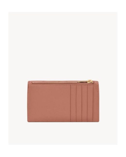 Saint Laurent Pink Cassandre Fragments Flap Card Case