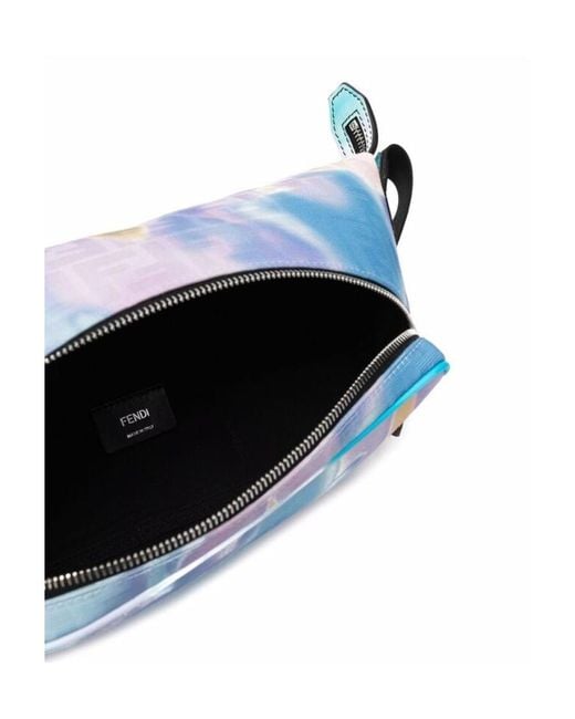 Fendi Blue Tie-Dye Monogram Zipped Belt Bag for men