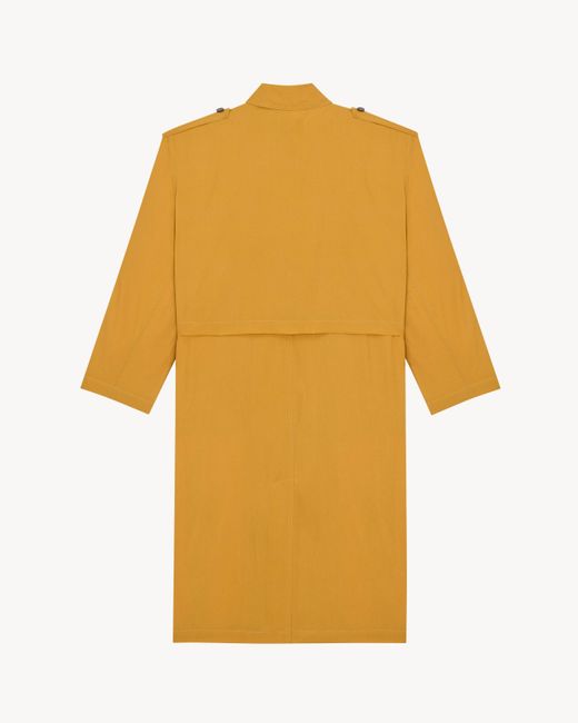 Saint Laurent Yellow Silk Trench Coat for men